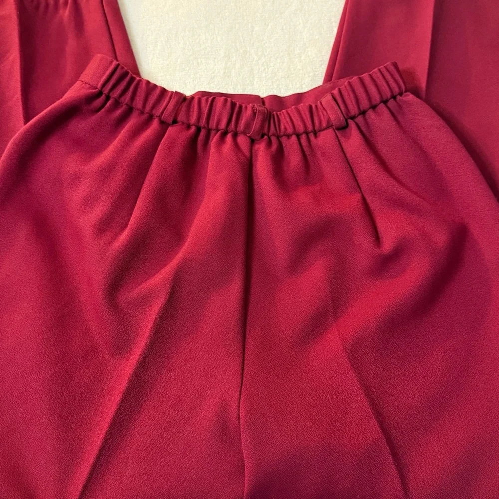 Napa‎ Studio Women's Lined Straight Leg Pants, Side Pockets, Maroon, Size 10